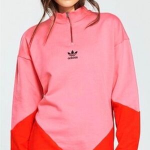 Adidas Women's Colorado Colorblock Pink and Orange Sweater